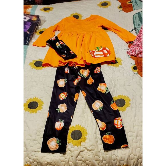 NWOT PITPAT TODDLER FALL OUTFIT WITH MATCHING HEADBAND - Picture 1 of 6